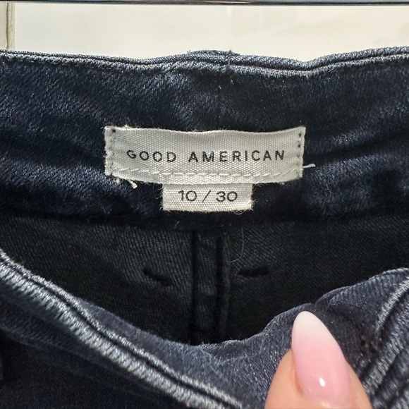 Good American Dark Blue Straight Leg Jeans - Size 10 - Picture 2 of 7